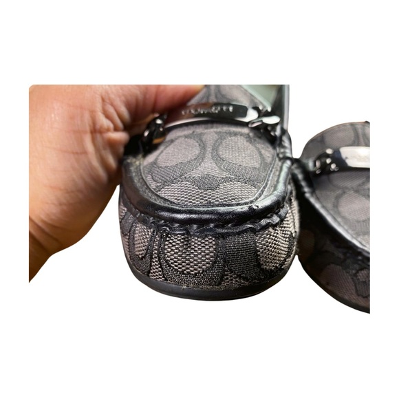 Coach Monogram Olive Black & Gray Signature Leather Loafer Shoes Size 7 - Picture 9 of 12